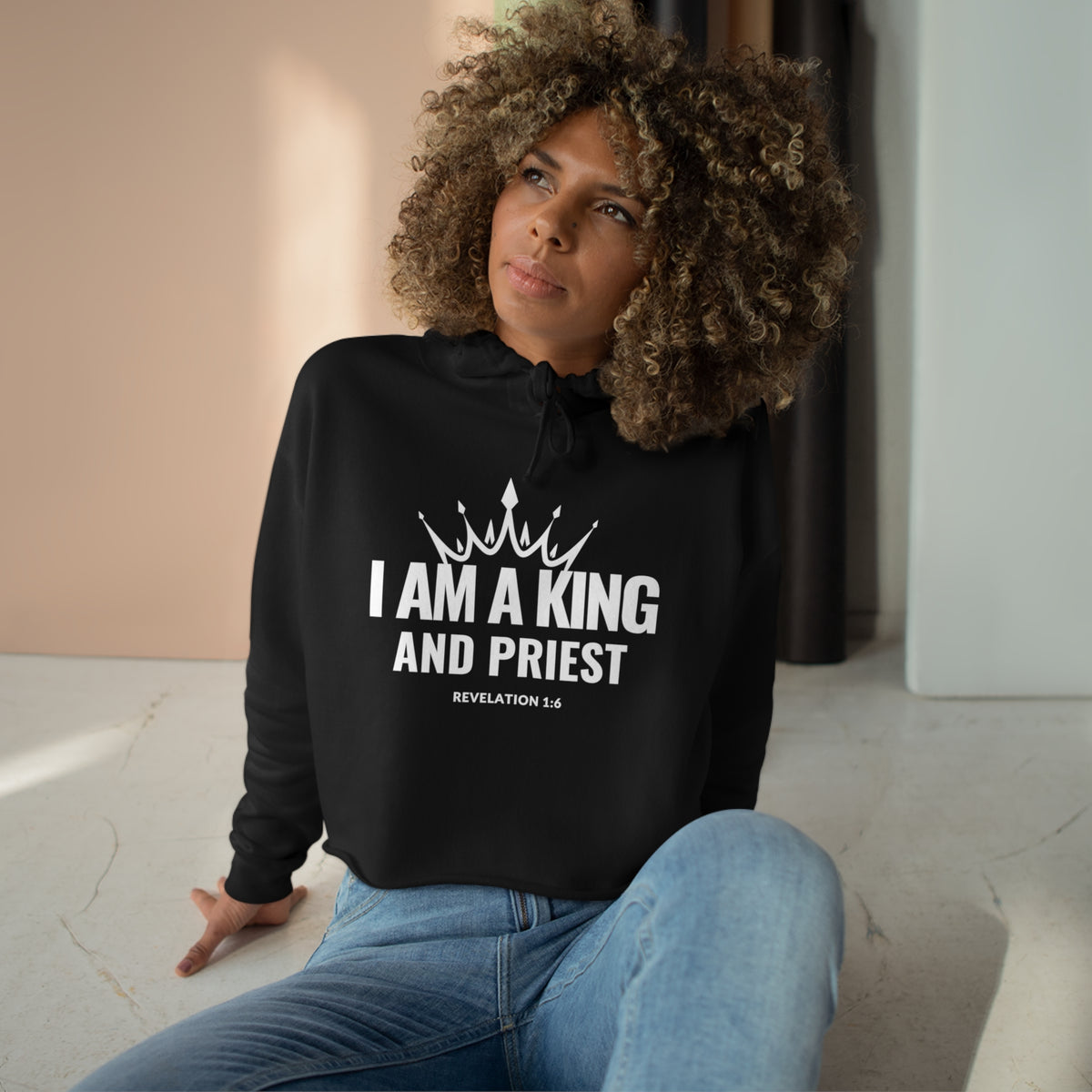 King & Priest Crop Hoodie